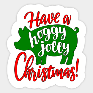 Hoggy Jolly Christmas Sticker